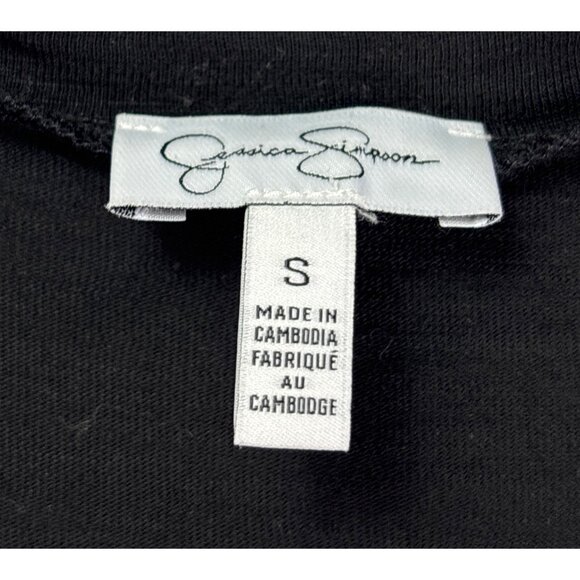 Jessica Simpson V-Neck Burnout T-Shirt Womens Size S Black - Picture 3 of 4